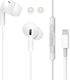 Treqa EP-756 In-ear Handsfree με Βύσμα Lightning Λευκό