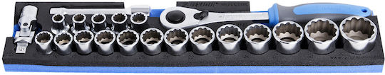 Unior Set Ratchet 1\2" 18pcs