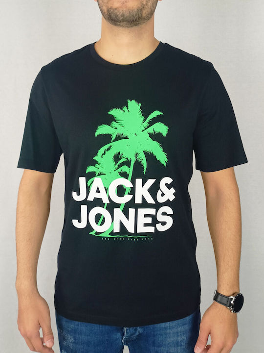 Jack & Jones Herren T-Shirt Kurzarm Schwarz