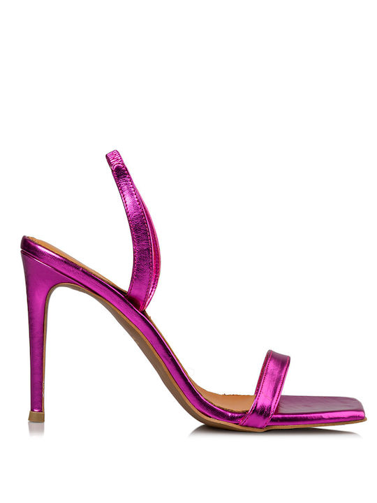 Envie Shoes Women's Sandals Fuchsia with Thin High Heel E02-17073-54