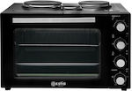 Estia Compact Cooker Electric Countertop Oven 48lt with 3 Burners and Hot Air Function