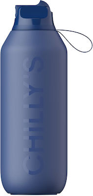 Chilly's Series 2 Sport Μπουκάλι Θερμός με Καλαμάκι Whale Blue 500ml