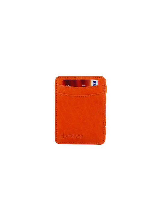 Hunterson Magic Wallet Men's Leather Card Wallet with RFID Orange