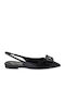 Γυναικείες Μπαλαρίνες Slingback με Λουράκι σε Μαύρο Χρώμα