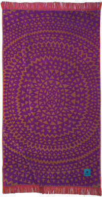 Greenwich Polo Club 3769 Beach Towel Cotton Purple with Fringes 180x90cm.