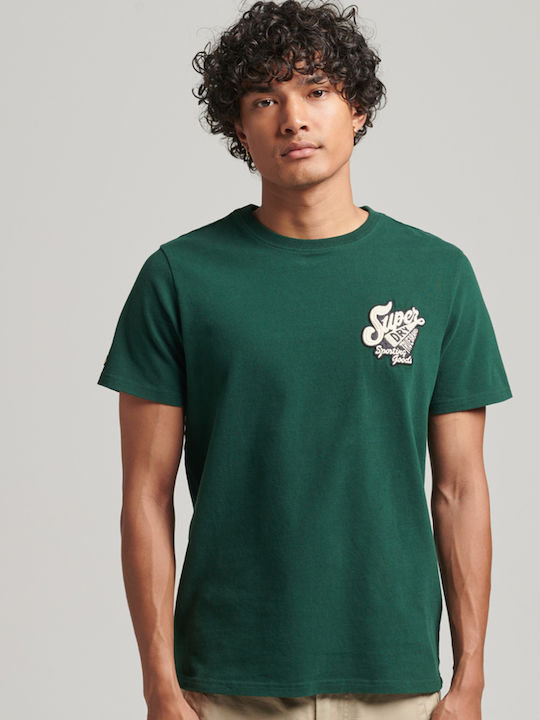 Superdry Ανδρικό T-shirt Πράσινο με Λογότυπο