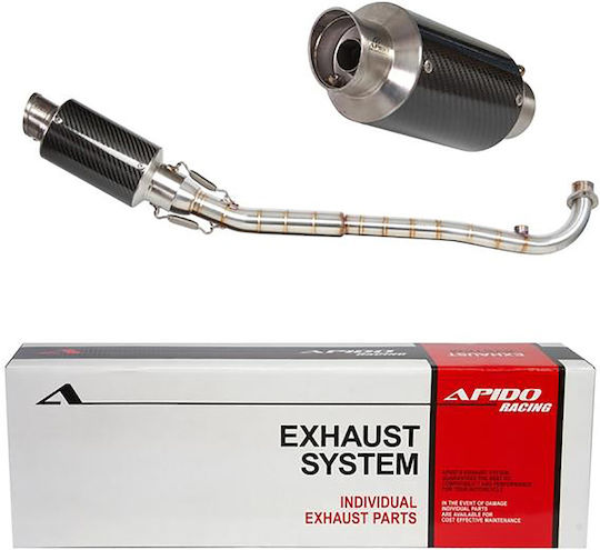 Apido Motorcycle Exhaust for Sym VF 125 Carbon