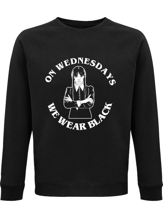 Sweatshirt Unisex Organic " Wednesday Addams On Wednesdays We Wear Black " Black