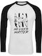 Long Sleeve Unisex Two-Tone "No Lives Matter Horror Fan" White/Black