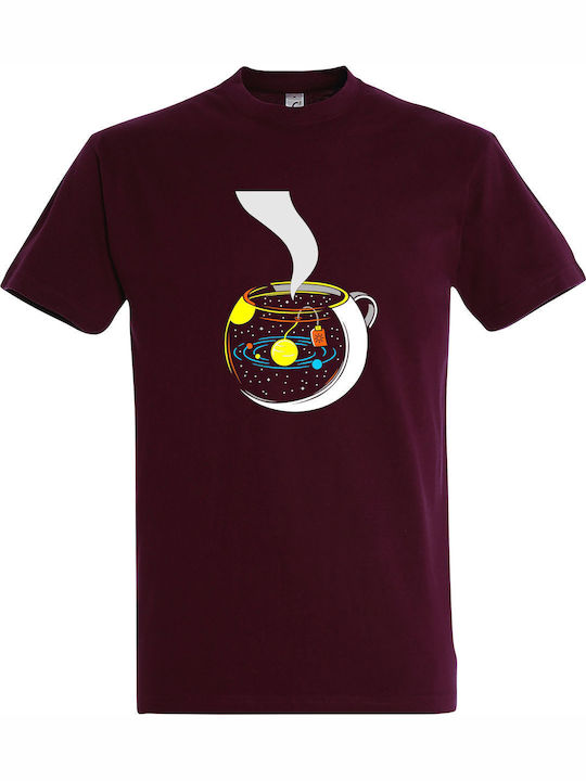 T-shirt Unisex " Space tea " Burgundy