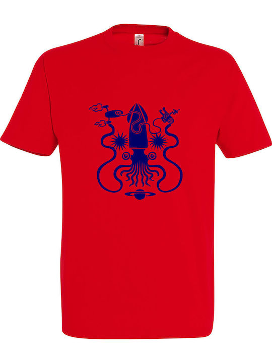 T-Shirt Unisex "Space Squid" Rot