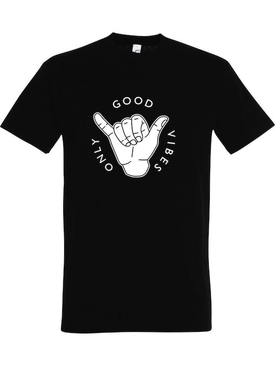 T-shirt Unisex " Good Vibes Only Aloha " Black