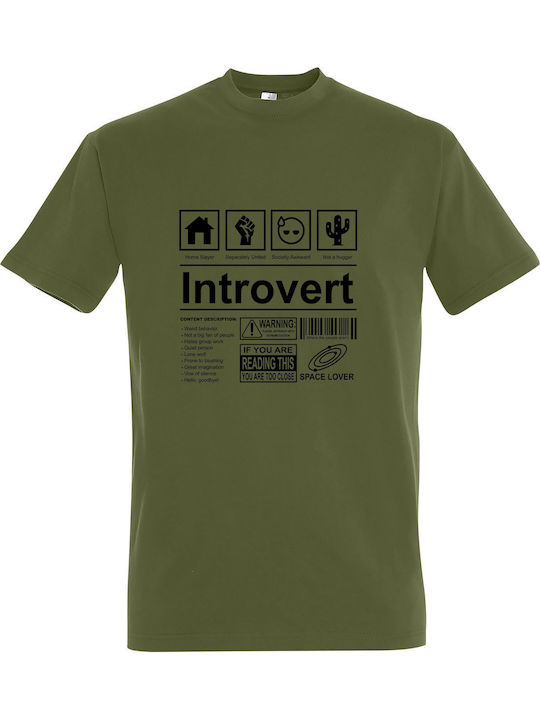 T-shirt Unisex " Introvert Meaning " Light Army