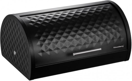 Klausberg Кутия за хляб с капак Inox Черна 38x28x18.5см
