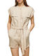 Alina Women's Short Sleeve One-piece Shorts Beige