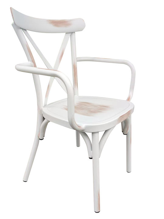Καρέκλα Εξωτερικού Χώρου Αλουμινίου Thomsons Λευκή 52x52x87εκ.