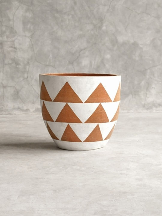 Ravenna Triangles Medium Pot White 23x23x20cm 038671