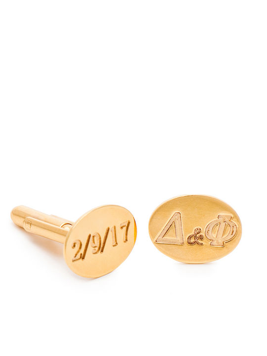 Cufflinks with Monograms and Date Gold made of Brass