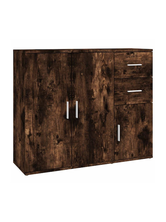 Sideboard Wooden with Drawers Καπνιστή Δρυς 91x29.5x75cm