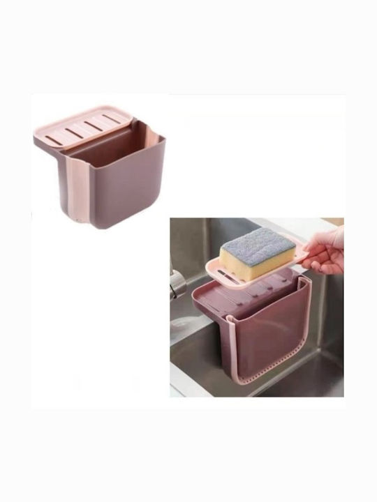 Sponge Holder Folding from Plastic in Pink Color