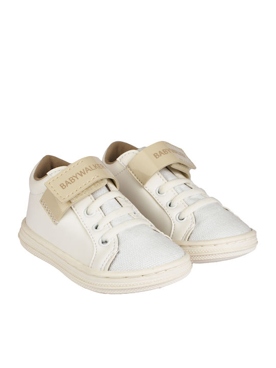Babywalker White-Ecru Baptism Leather Sneakers