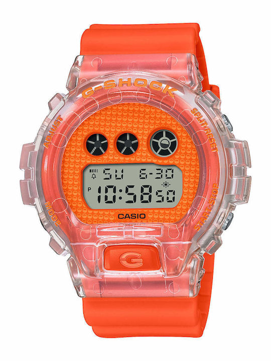 Casio G-shock Men's Watch 50mm Battery with Orange Rubber Strap