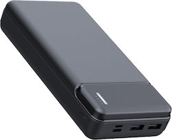Techsuit PB-N3 Power Bank 30000mAh 10W με 2 Θύρες USB-A και Θύρα USB-C Μαύρο