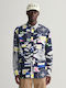Long-sleeved Cotton Shirt in Wide Line Multicolour