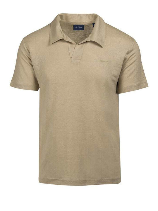 Gant Ανδρικό T-shirt Polo Μπεζ