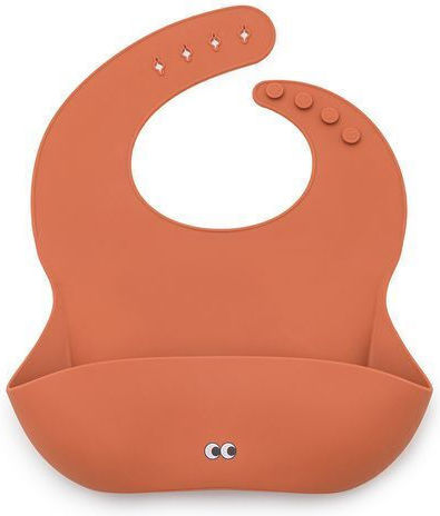 Noui Noui Waterproof Bib Silicone with Button & Pocket Dusty Rusty for 4 m+
