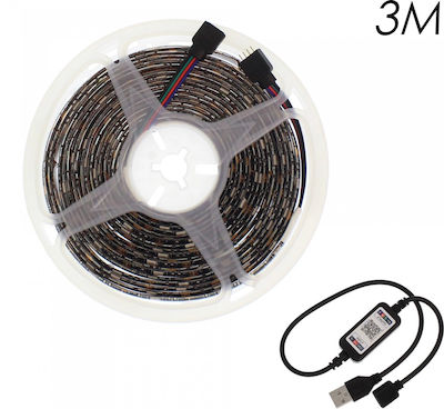 RZ-0004 Rezistentă la apă Bandă LED Alimentare USB (5V) RGB Lungime 3m SMD5050