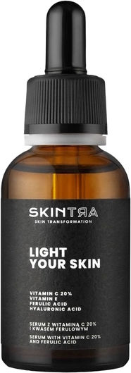Skintra Light Your Skin Feuchtigkeitsspendend & Anti-Aging Serum Gesicht mit Vitamin C & Vitamin E für Entgiftung & Strahlkraft 30ml