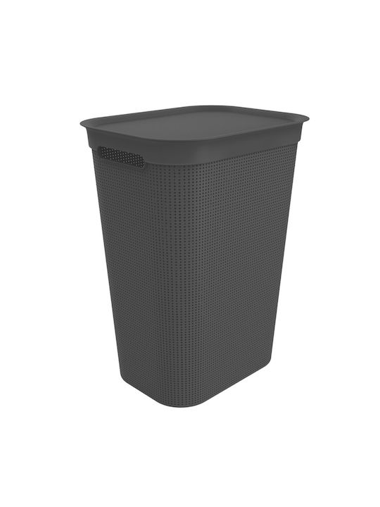 Laundry Basket Plastic Black 50 L