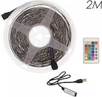 RZ-0001 Waterproof LED Strip Power Supply USB (5V) RGB Length 2m with Remote Control SMD5050