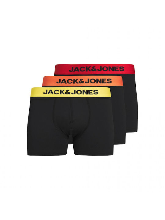 Jack & Jones Boxeri pentru bărbați Galben/portocaliu/roșu 3Pachet