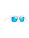 Maui Jim Aeko Men's Sunglasses with Silver Metal Frame and Light Blue Polarized Lens B886-03