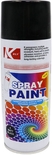 KLY Σπρέι Βαφής Ακρυλικό με Ματ Εφέ Μαύρο 200ml