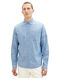 Long-sleeved Linen Shirt Light Blue