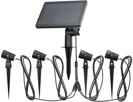 123led Set 4 Eingesteckte Solarleuchten 200lm mit Warmes Weiß Licht 3000K IP44