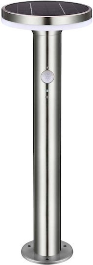 123led Ηλιακό Φωτιστικό Δαπέδου Κολωνάκι 6W 600lm Θερμό Λευκό 2700K με Αισθητήρα Κίνησης και Φωτοκύτταρο IP44