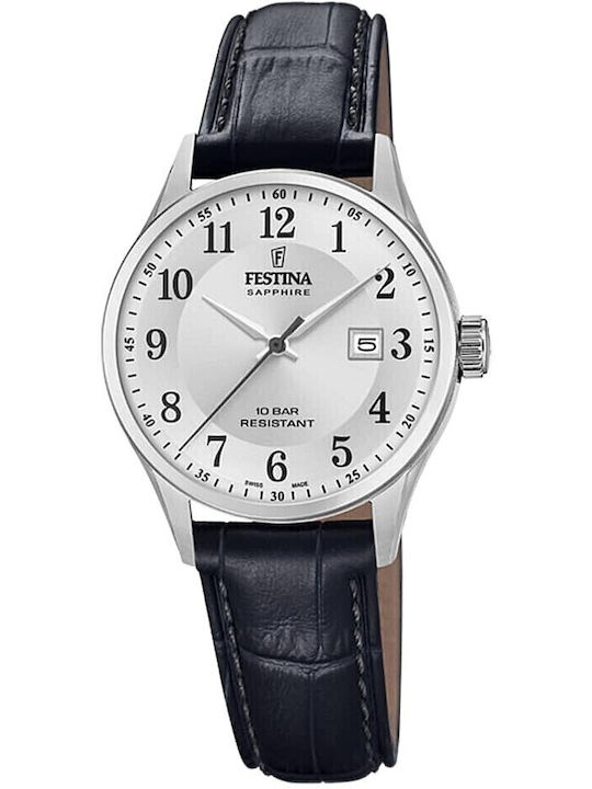 Festina Damen Uhr mit Schwarz Lederarmband