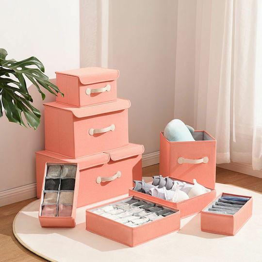 Smart Travel Fabric Drawer Organizer for Socks in Pink Color 32x32x9cm 1pcs
