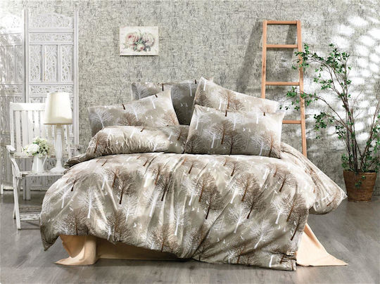 Dimcol Forest Σετ Σεντόνια Υπέρδιπλα 220x240εκ. 311 Beige (4τμχ)