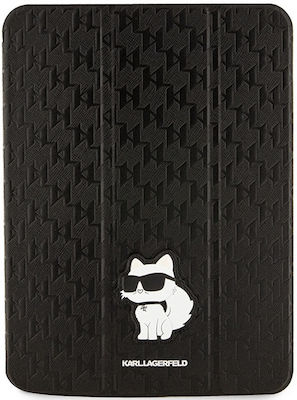 Karl Lagerfeld Saffiano Monogram Choupette Flip Cover Synthetic Leather / Fabric Black (iPad 2022 10.9'') KLFC11SAKHPCK
