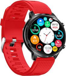 DAS.4 SG20 Smartwatch με Παλμογράφο (Μαύρο / Κόκκινο)