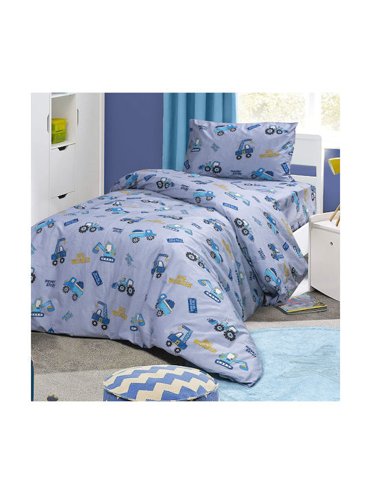 Beauty Home Sheet Set Single Cotton Tracker Art 6217 Gray 170x260cm