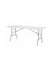 Outdoor Dinner Foldable Table with Plastic Surface and Metal Frame White 180x75x74cm