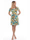 WOMEN'S DRESS VISCOSE GREEN PRINT 223-662