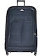 Ormi Large Fabric Black Suitcase With 4 Wheels Height 80cm