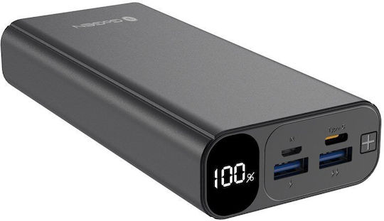 GoGEN PB200007B Power Bank 20000mAh 20W με 2 Θύρες USB-A και Θύρα USB-C Power Delivery Μαύρο